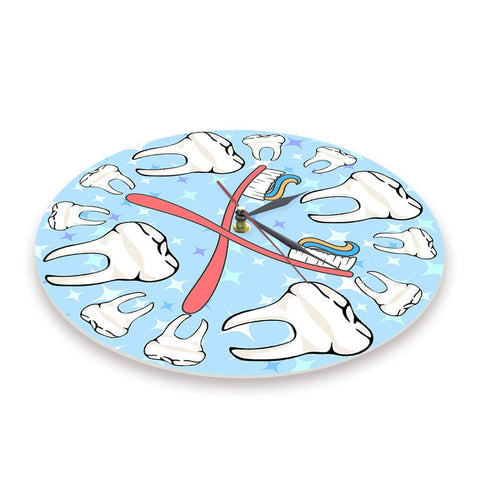 Toothbrushes and Molars Wall Clock