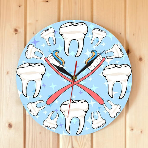 Toothbrushes and Molars Wall Clock