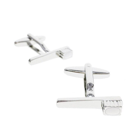 Rhodium Plated Toothbrush Cufflinks