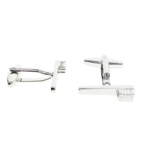 Rhodium Plated Toothbrush Cufflinks