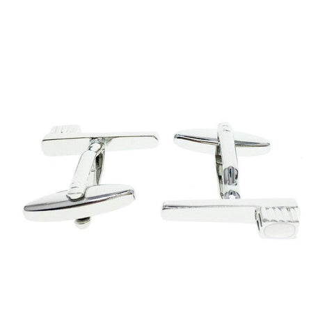 Rhodium Plated Toothbrush Cufflinks