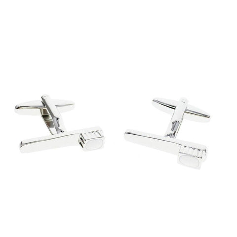 Rhodium Plated Toothbrush Cufflinks