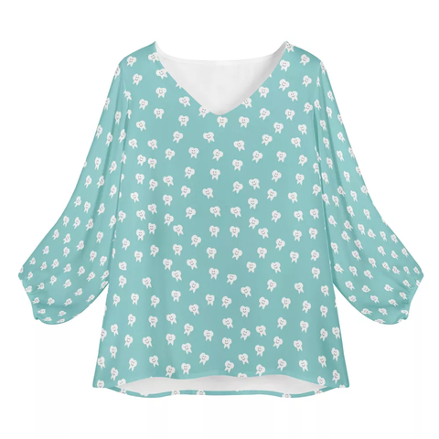 Casual Tiny Teeth Chiffon Blouse