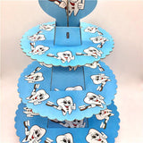 Blue Toothy Cupcake Stand - Tooth Party Decorations - TOOTHLET