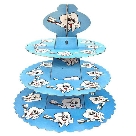 Blue Toothy Cupcake Stand - Tooth Party Decorations - TOOTHLET
