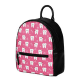 TOOTHY PINK FAUX LEATHER BACKPACK PURSE Toothlet 