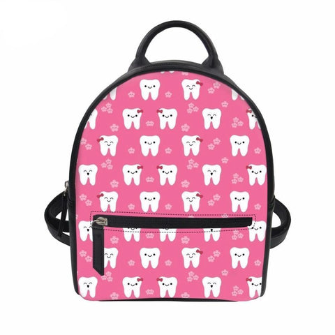 TOOTHY PINK FAUX LEATHER BACKPACK PURSE Toothlet TOOTHY PINK