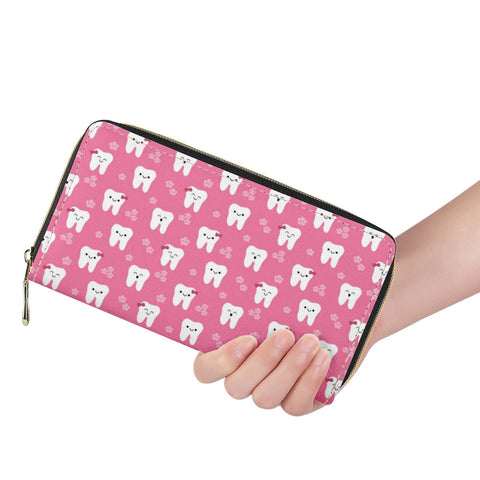 Toothy Pink Wallet - Dentist Card Holder Purse - TOOTHLET