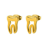 UPTOWN CONTOURED MOLAR STUD EARRING Toothletshop gold 